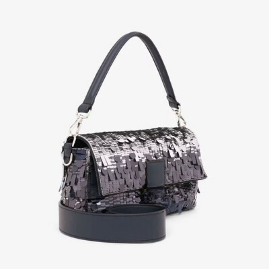 Bag Blue Sequins & Leather – Found Bag